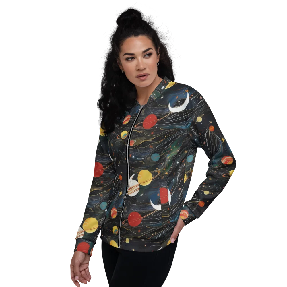 Planetary Silk on Bomber Jacket — Left