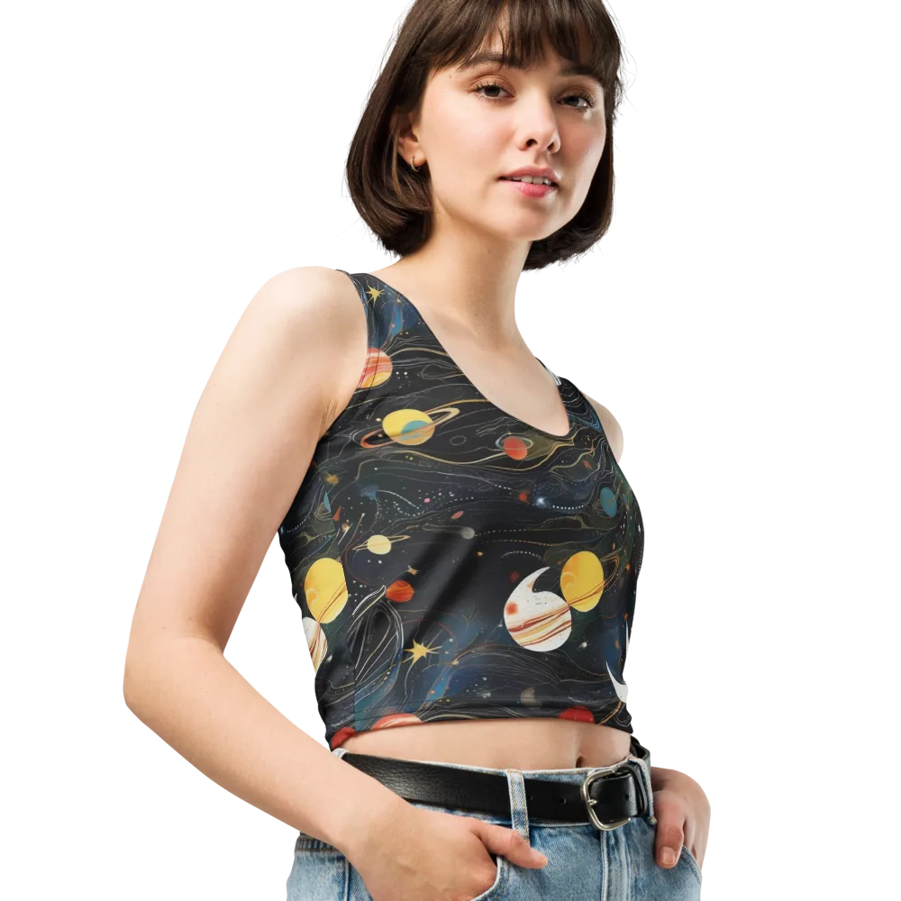 Planetary Silk on Crop Top — Right Front