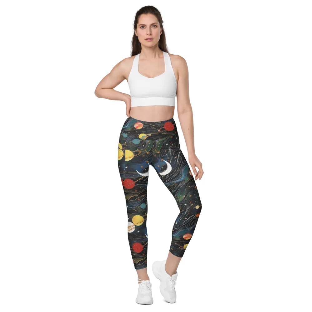 Planetary Silk on Leggings with Pockets — Front