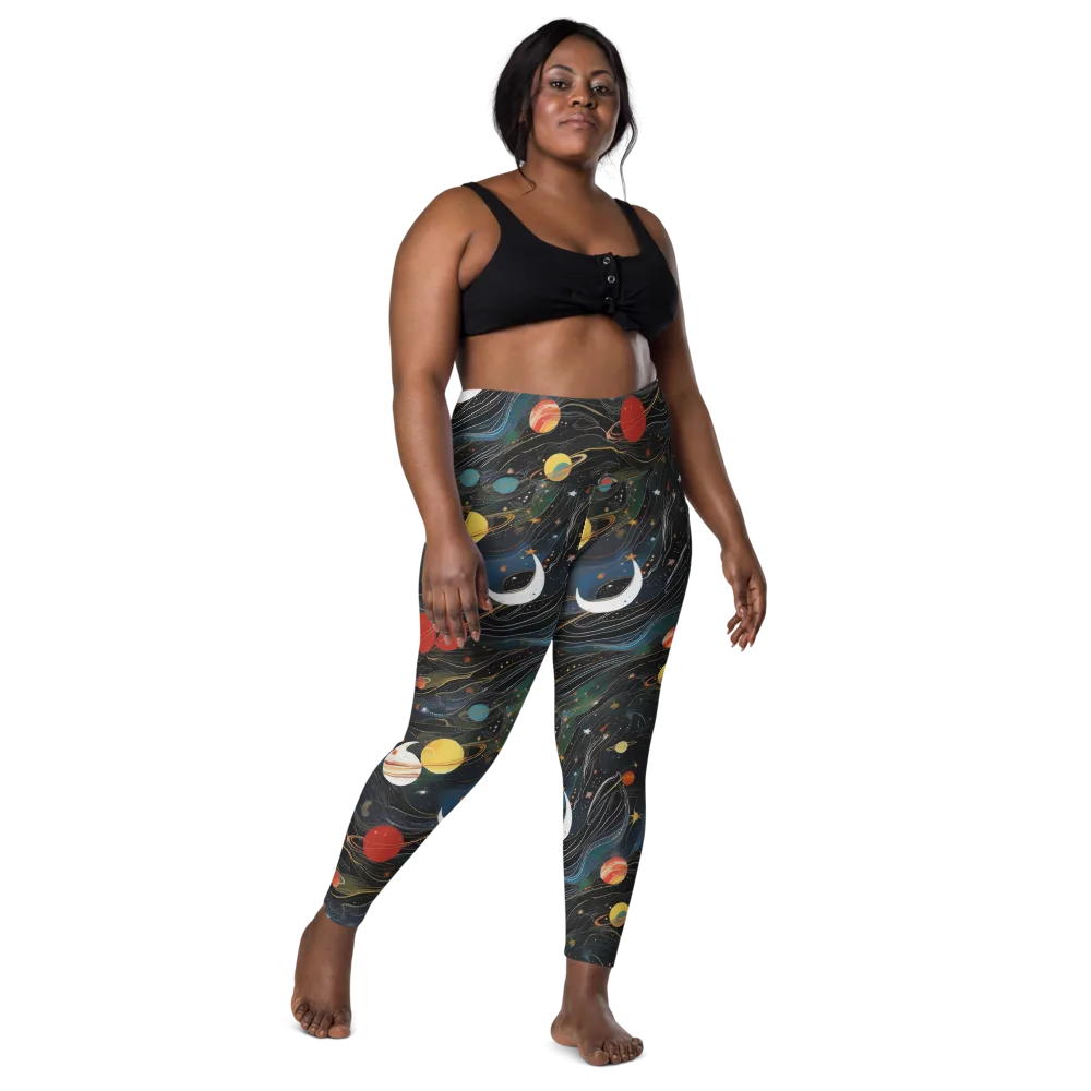 Planetary Silk on Leggings with Pockets — Front