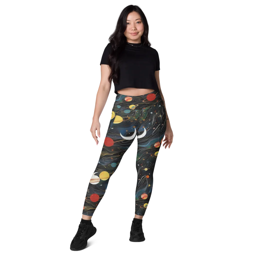 Planetary Silk on Leggings with Pockets — Front