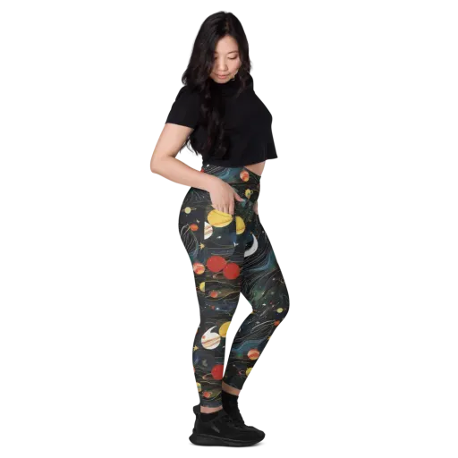 Planetary Silk on a Leggings with Pockets