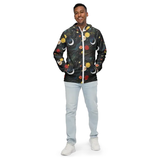 Planetary Silk on a Men's Windbreaker