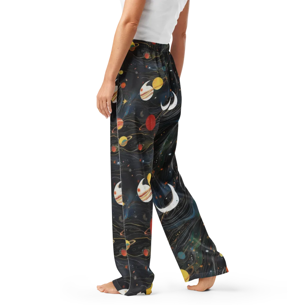 Planetary Silk on Women's Pajama Pants — Left