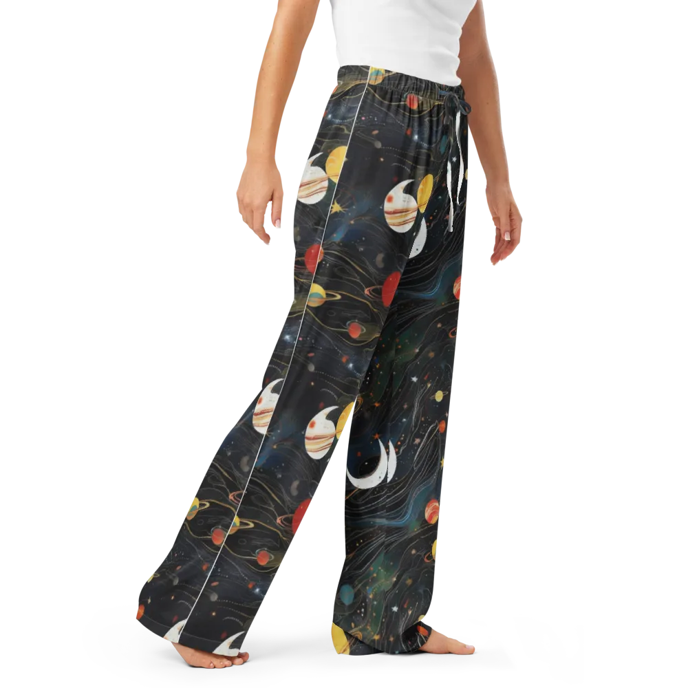 Planetary Silk on Women's Pajama Pants — Right Front
