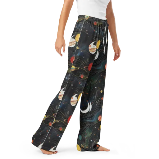 Planetary Silk on a Women's Pajama Pants