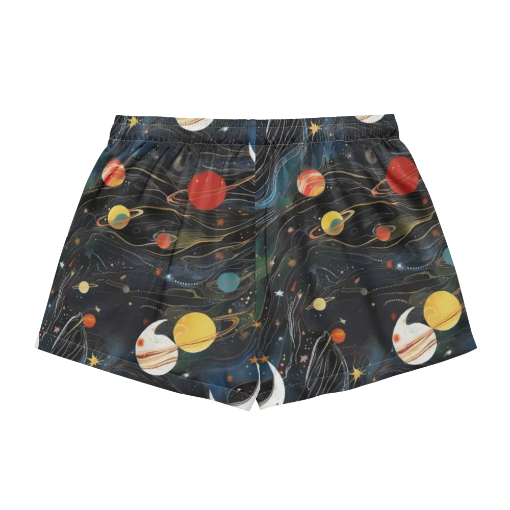 Planetary Silk on Women's Pajama Shorts — Back