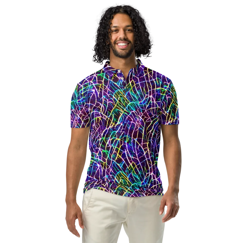Cosmic Wiring on Men's Slim Fit Polo Shirt — Front