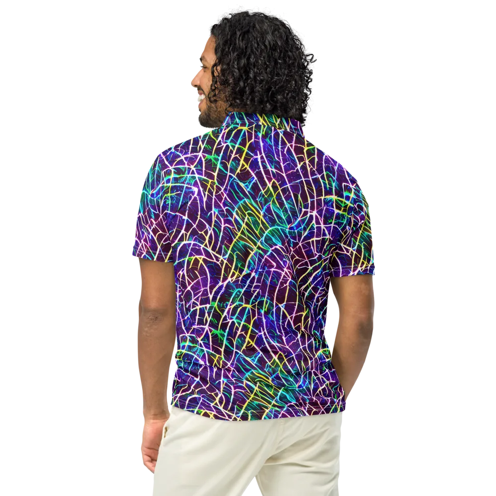 Cosmic Wiring on Men's Slim Fit Polo Shirt — Back
