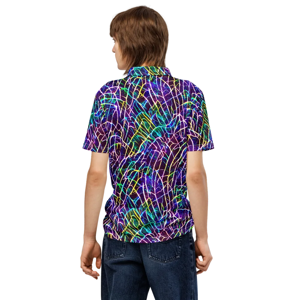 Cosmic Wiring on Men's Slim Fit Polo Shirt — Back