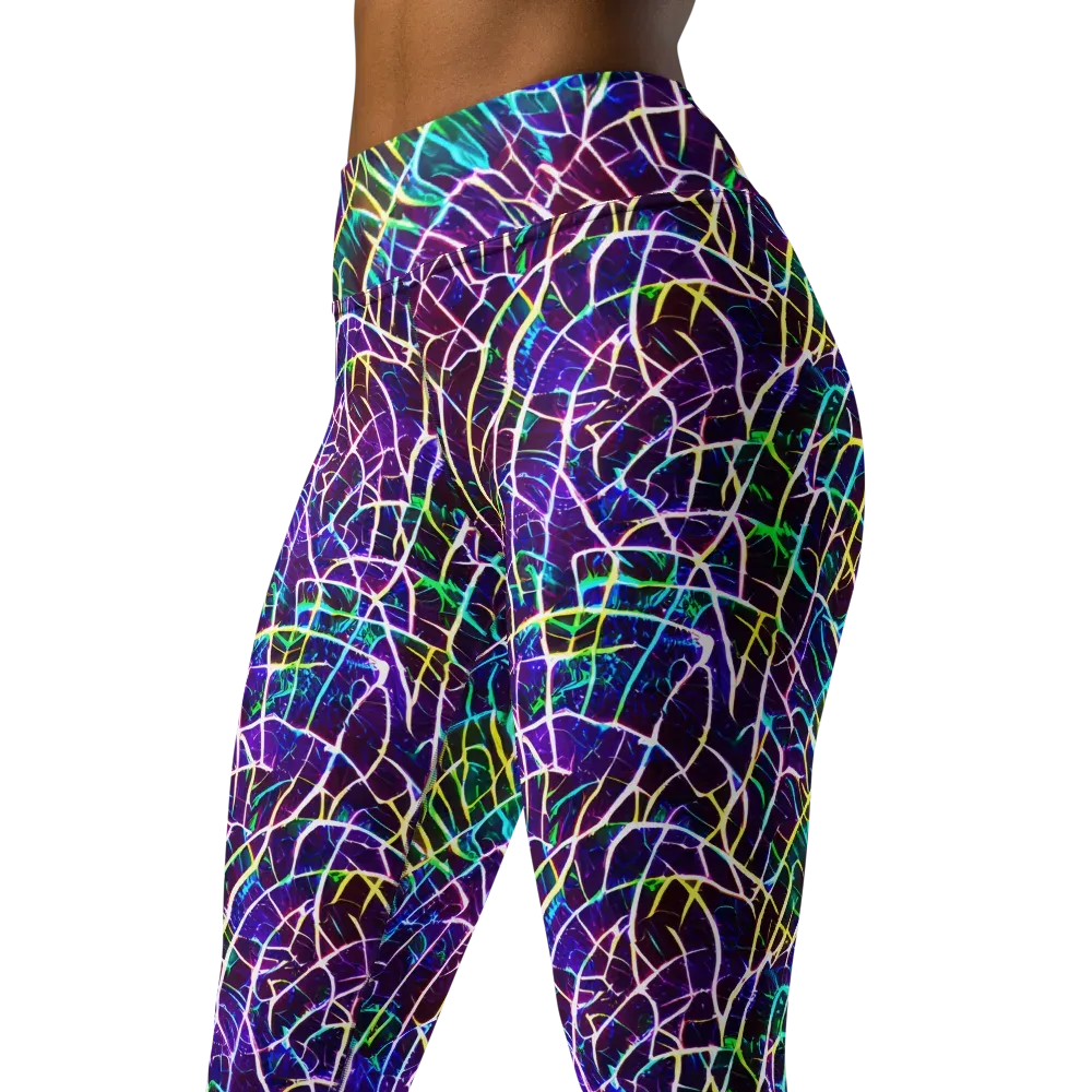 Cosmic Wiring on Yoga Leggings — Left Front