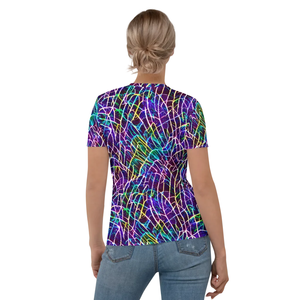Cosmic Wiring on Women's Crew Neck T-Shirt — Back