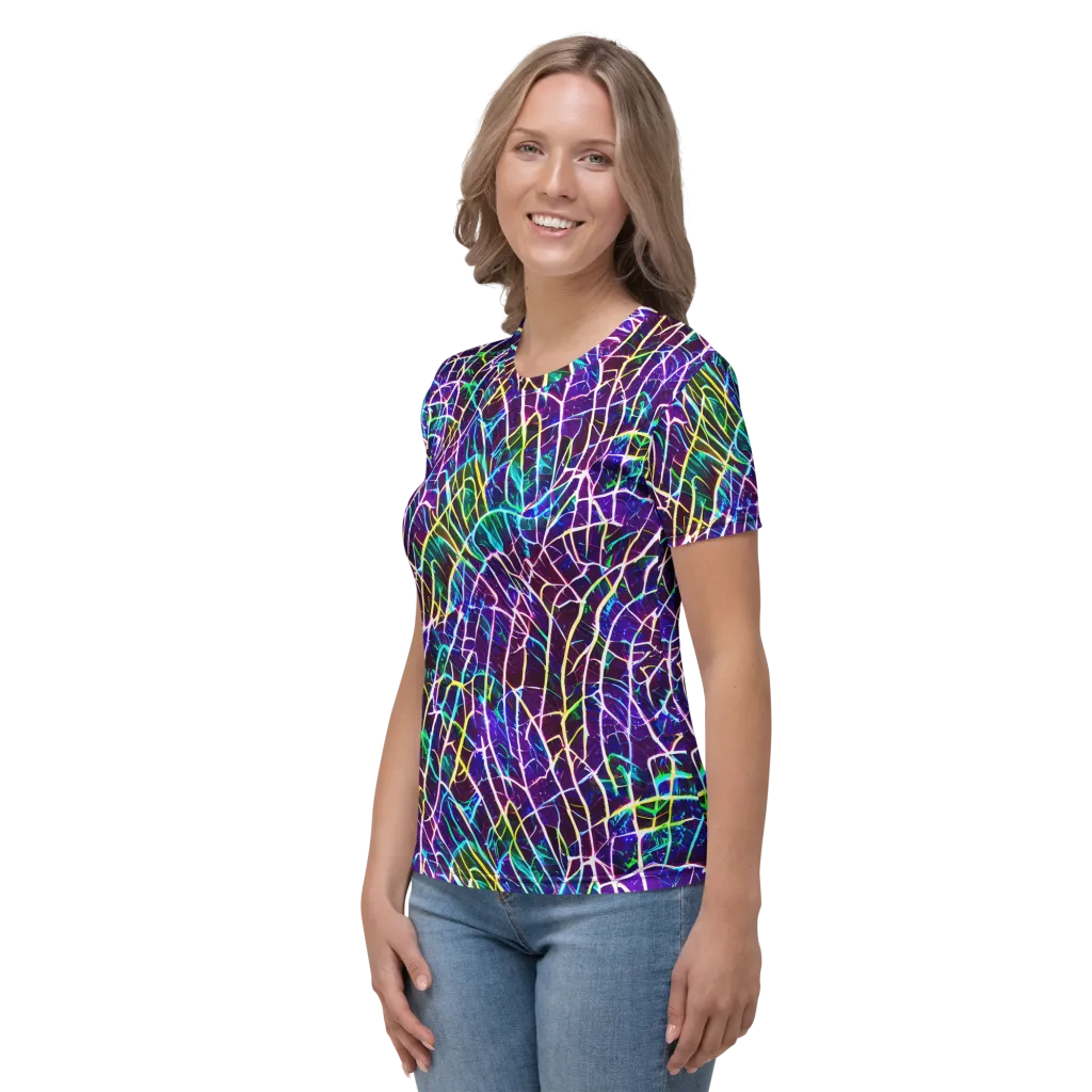 Cosmic Wiring on Women's Crew Neck T-Shirt — Left