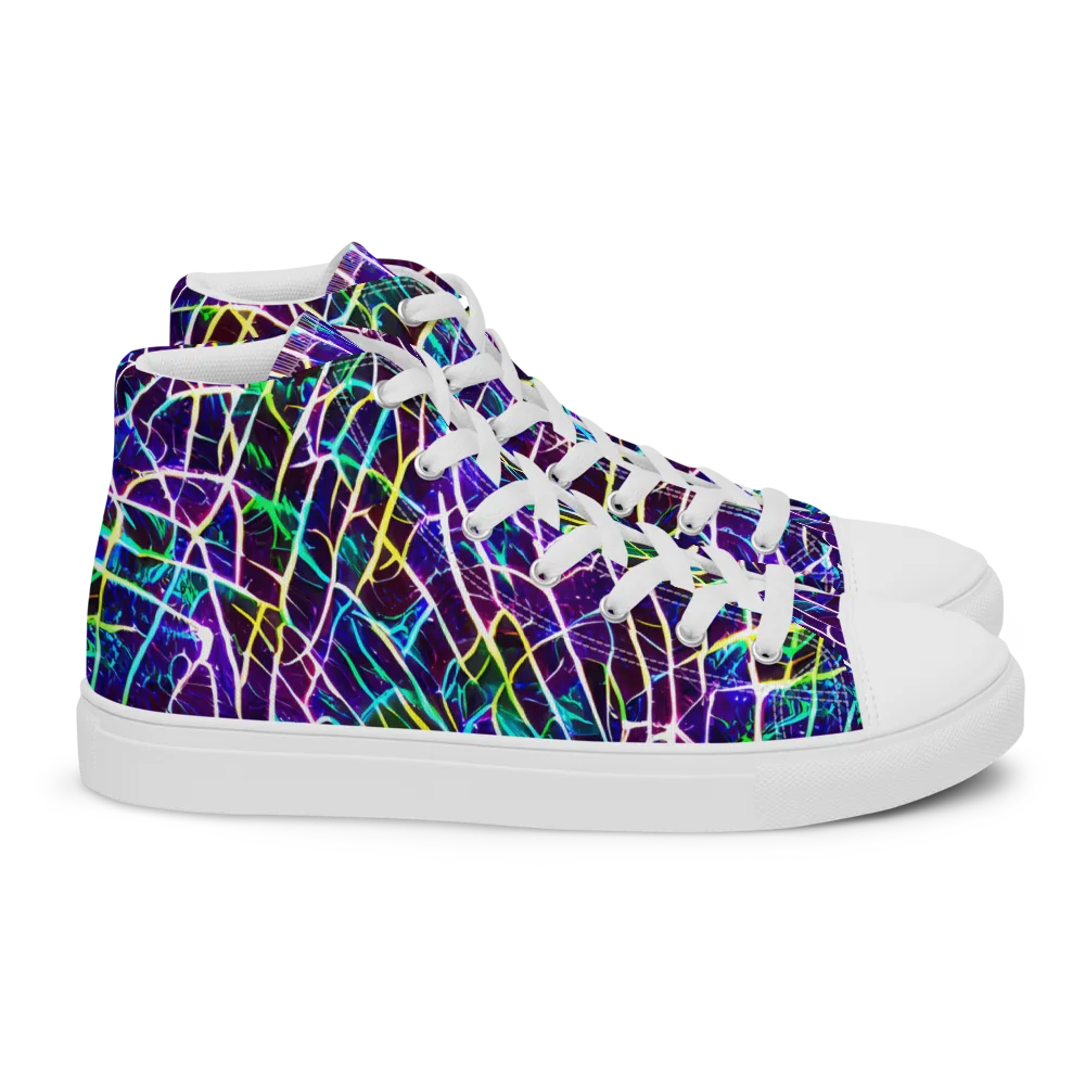 Cosmic Wiring on Women's High Top Canvas Shoes — Right