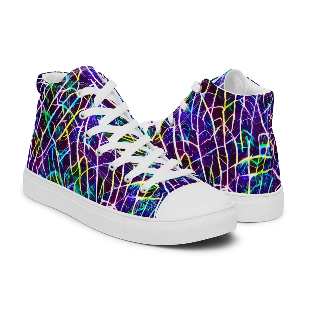 Cosmic Wiring on Women's High Top Canvas Shoes — Right