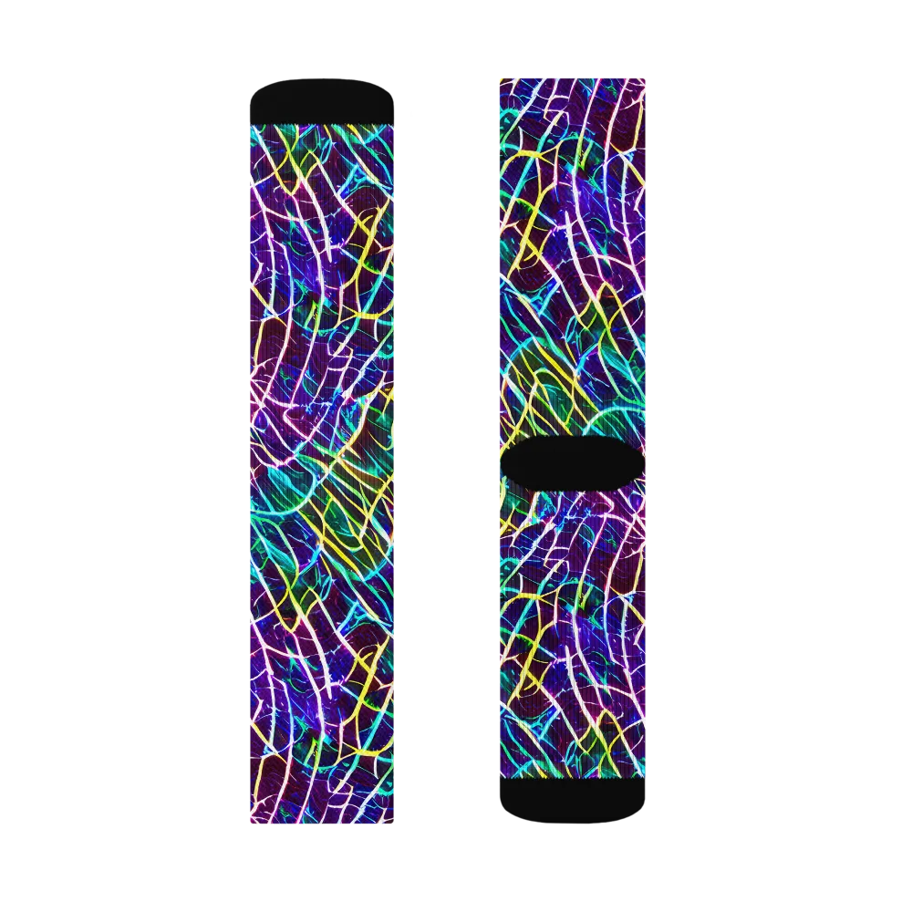 Cosmic Wiring on Socks — Left Sock