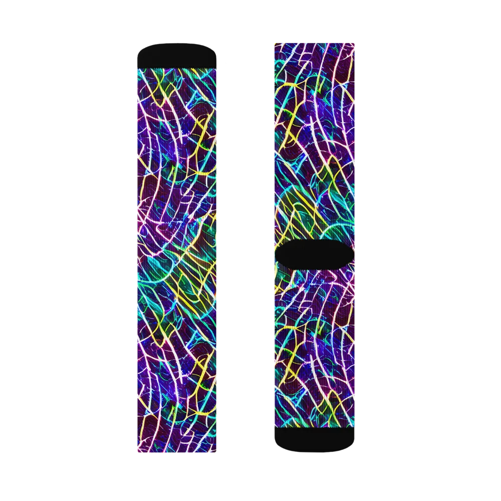 Cosmic Wiring on Socks — Right Sock
