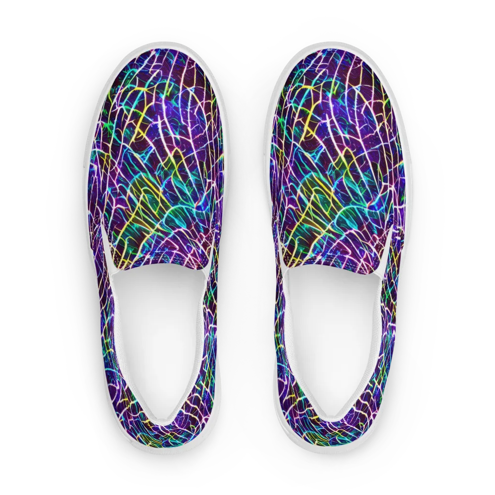Cosmic Wiring on Women's Slip-On Canvas Shoes — Front