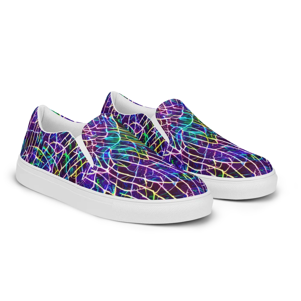 Cosmic Wiring on Women's Slip-On Canvas Shoes — Right Front