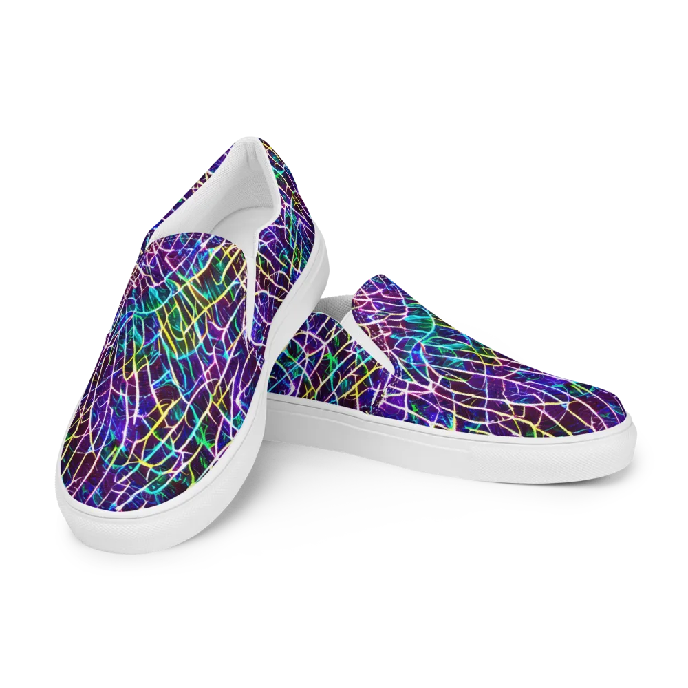 Cosmic Wiring on Women's Slip-On Canvas Shoes — Left Front