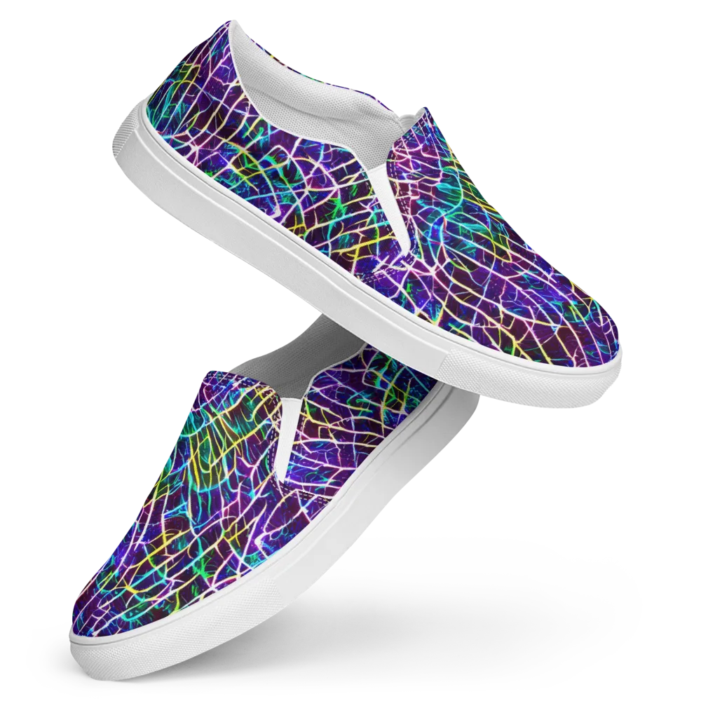 Cosmic Wiring on Women's Slip-On Canvas Shoes — Front