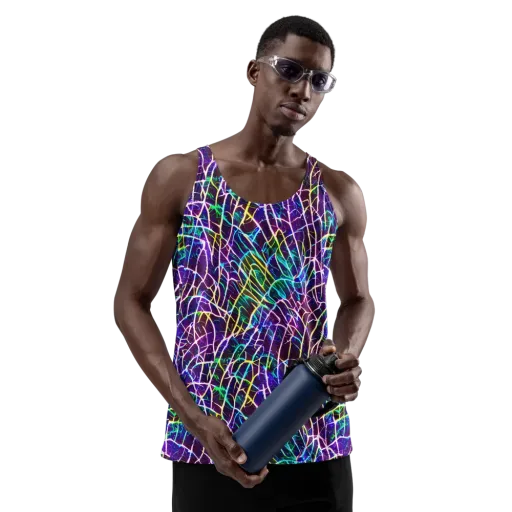 Cosmic Wiring on a Men's Tank Top