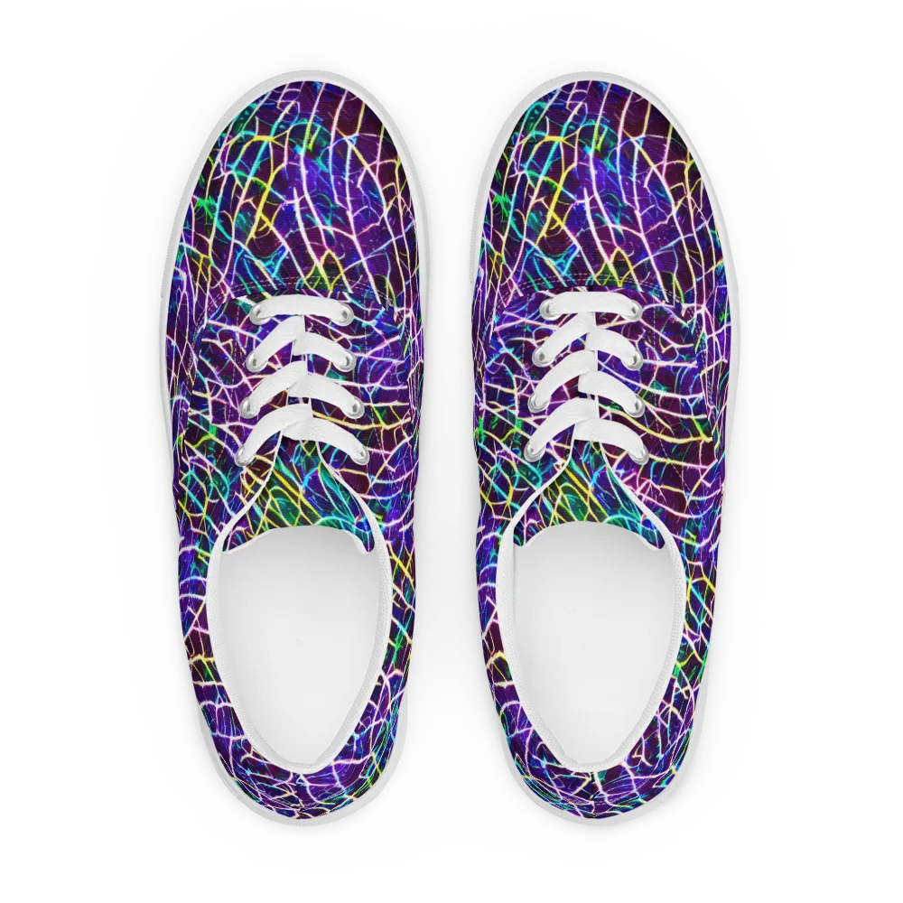 Cosmic Wiring on Men's Lace-Up Canvas Shoes — Front