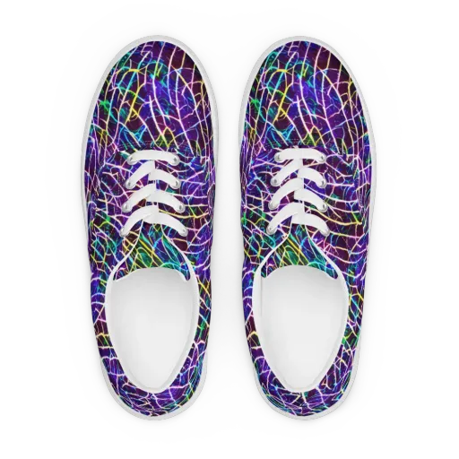 Cosmic Wiring on a Men's Lace-Up Canvas Shoes