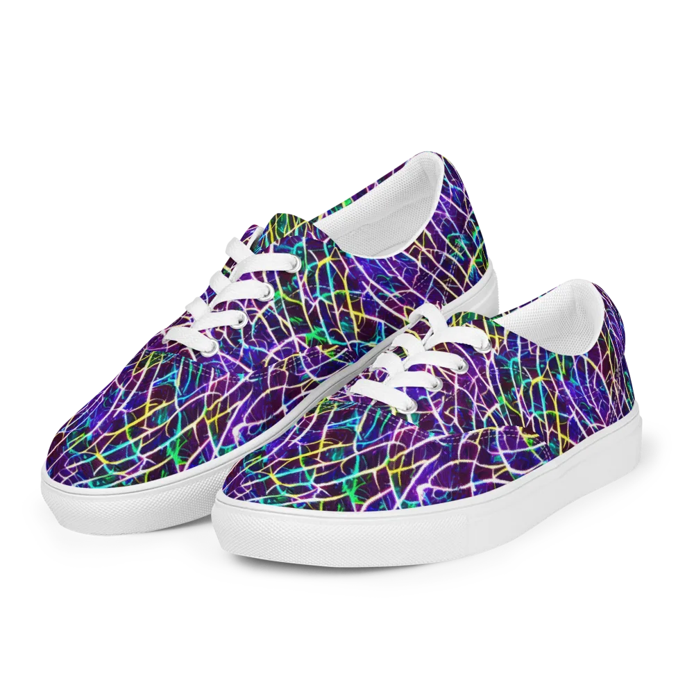 Cosmic Wiring on Men's Lace-Up Canvas Shoes — Left Front