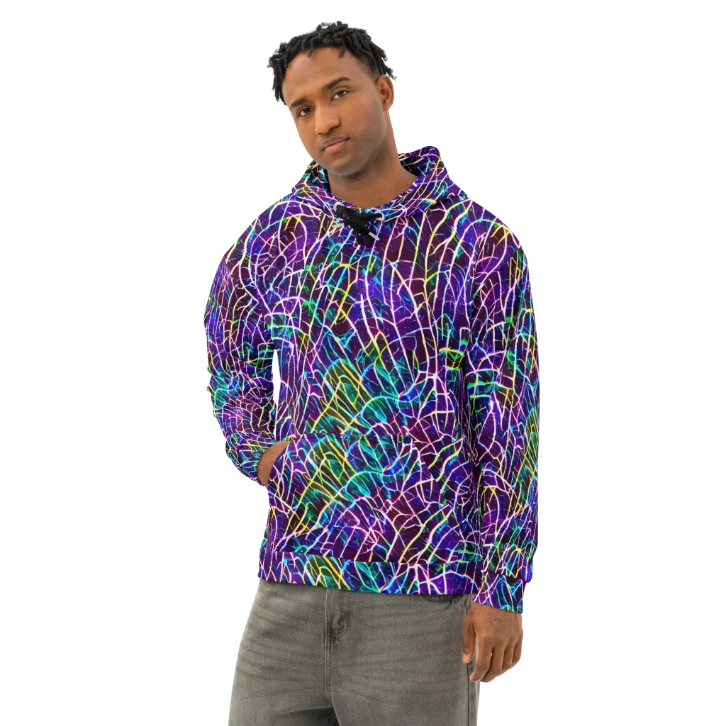 Cosmic Wiring on Cotton Hoodie — Left Front