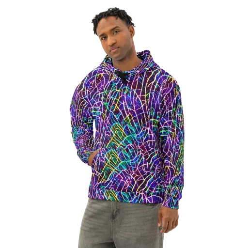 Cosmic Wiring on a Cotton Hoodie