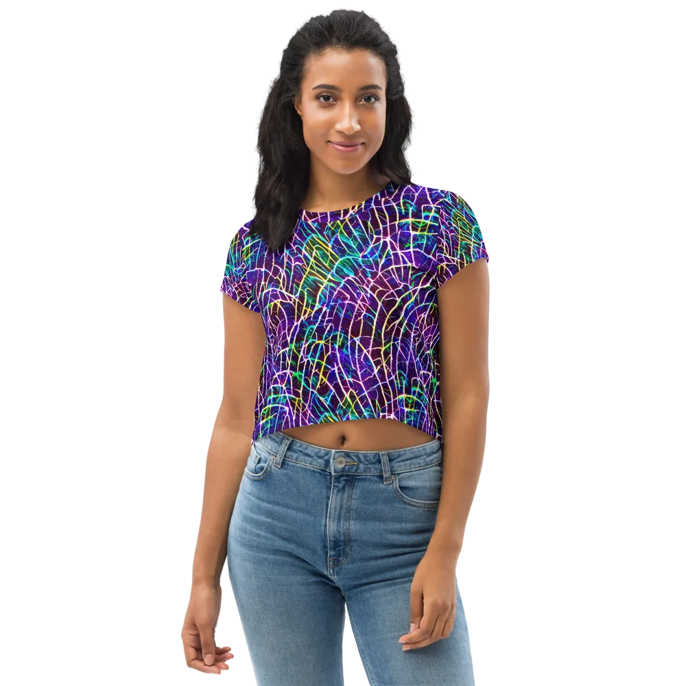 Cosmic Wiring on Crop Tee — Front