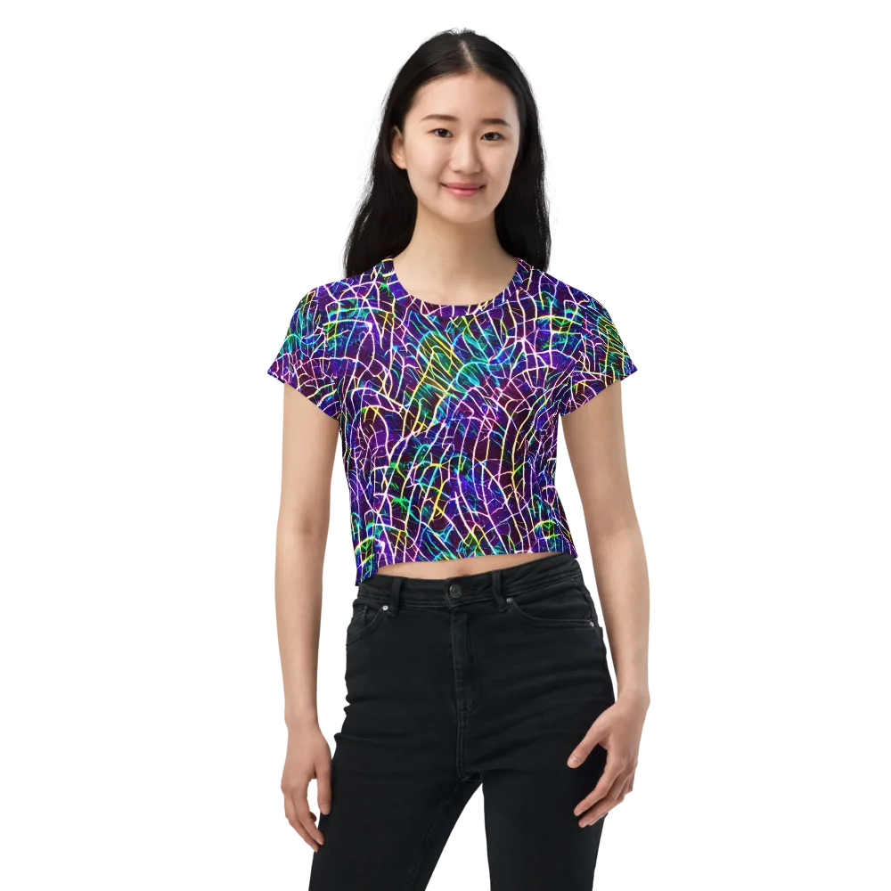 Cosmic Wiring on Crop Tee — Front