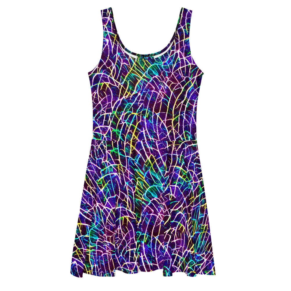 Cosmic Wiring on Skater Dress — Front