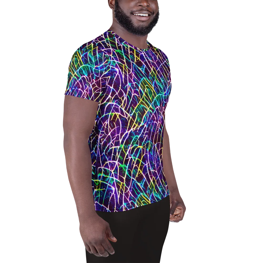 Cosmic Wiring on Men's Athletic T-Shirt — Right