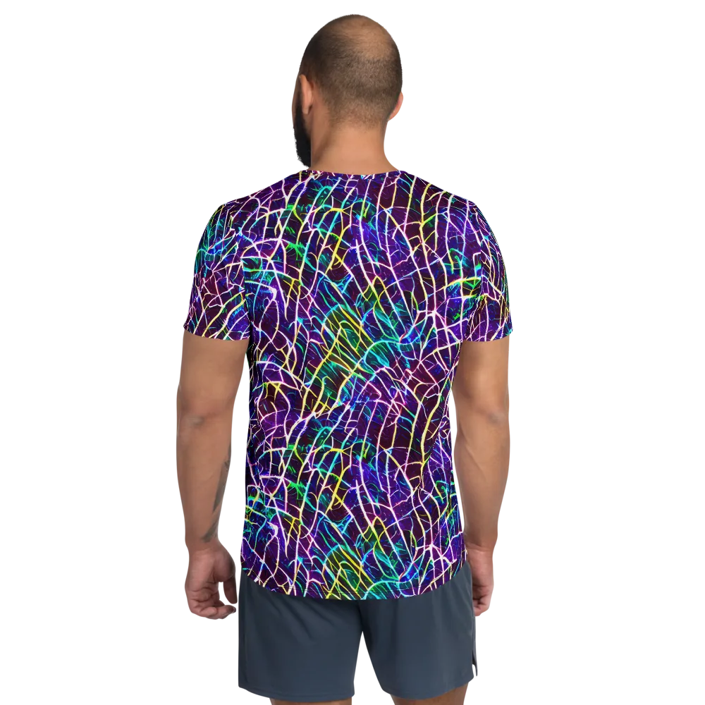 Cosmic Wiring on Men's Athletic T-Shirt — Back