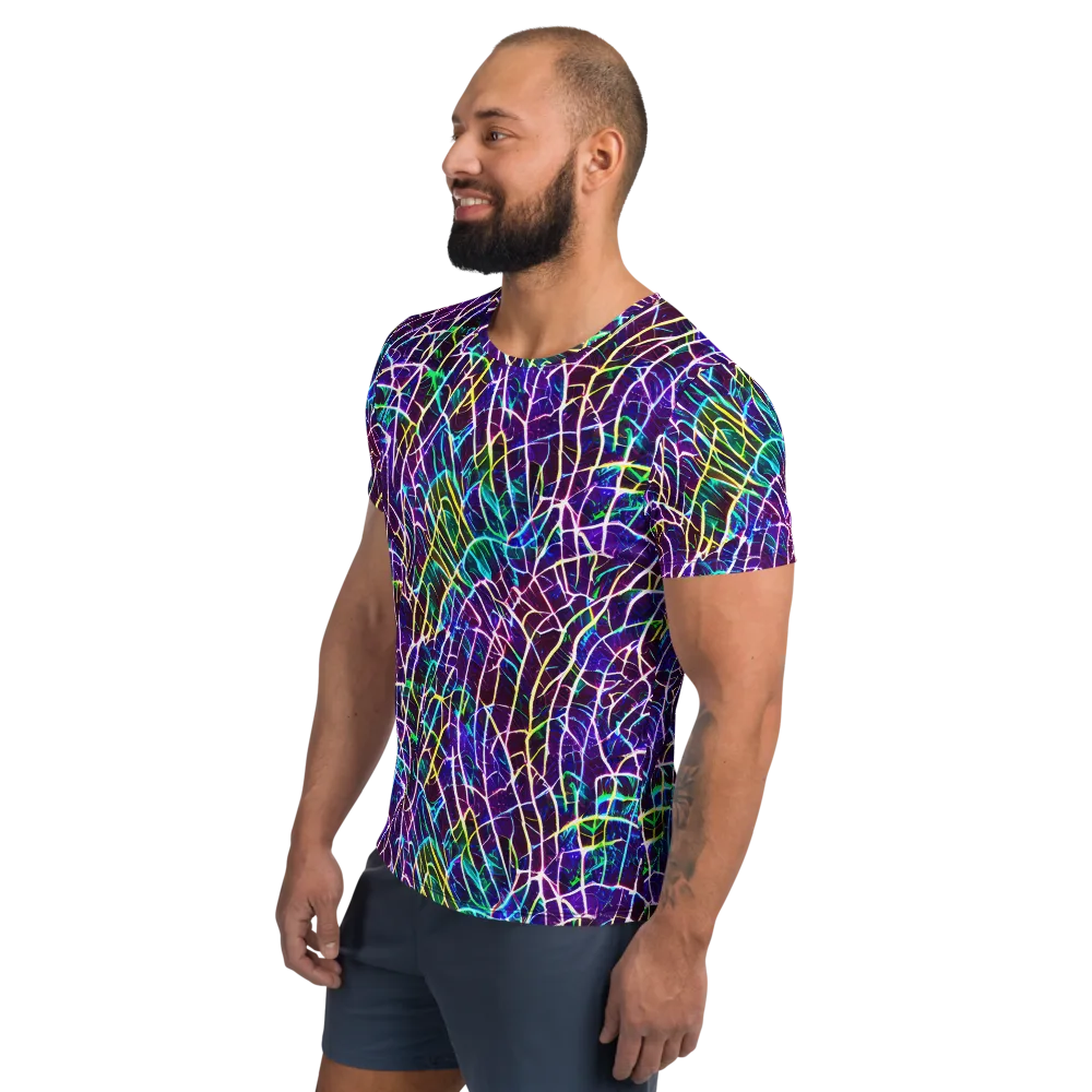 Cosmic Wiring on Men's Athletic T-Shirt — Left
