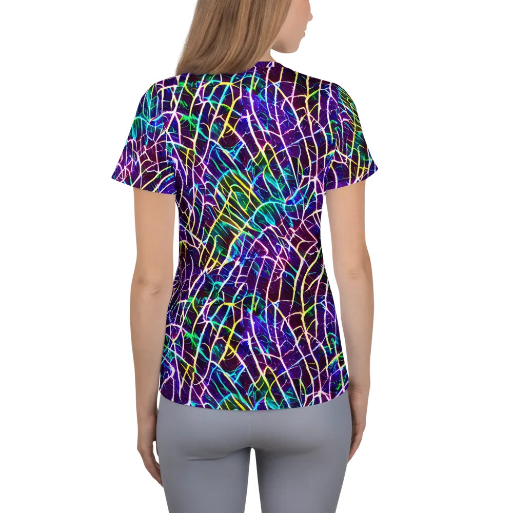 Cosmic Wiring on Women's Athletic T-Shirt — Back