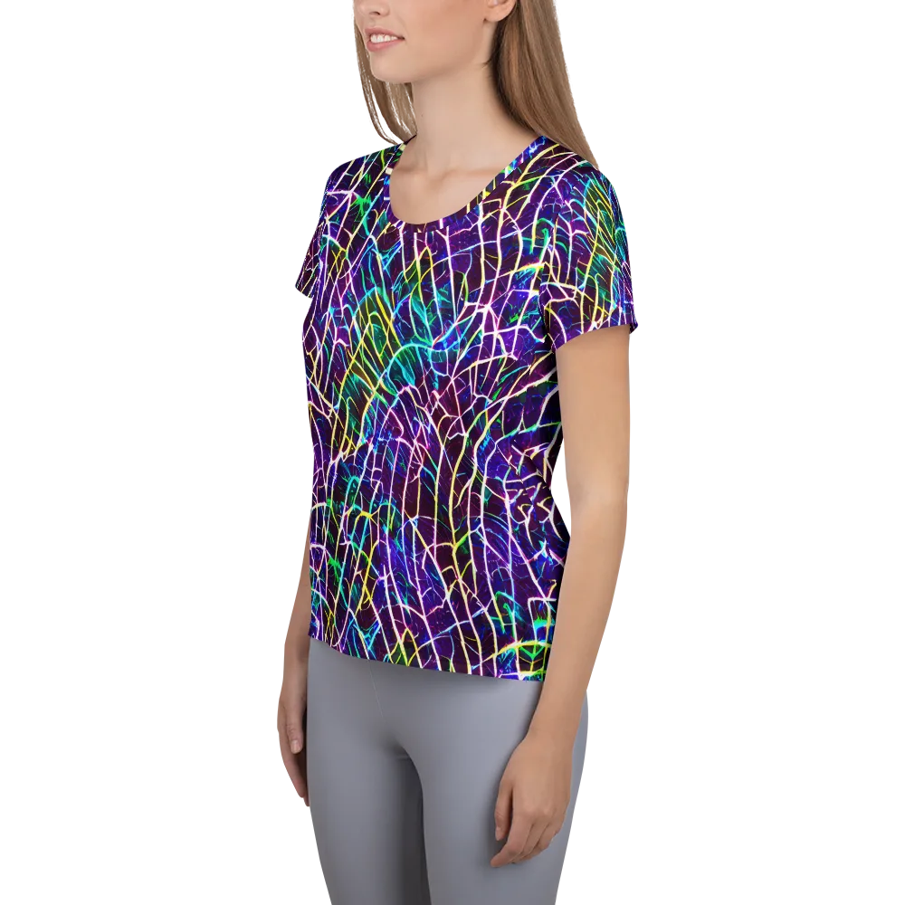 Cosmic Wiring on Women's Athletic T-Shirt — Left