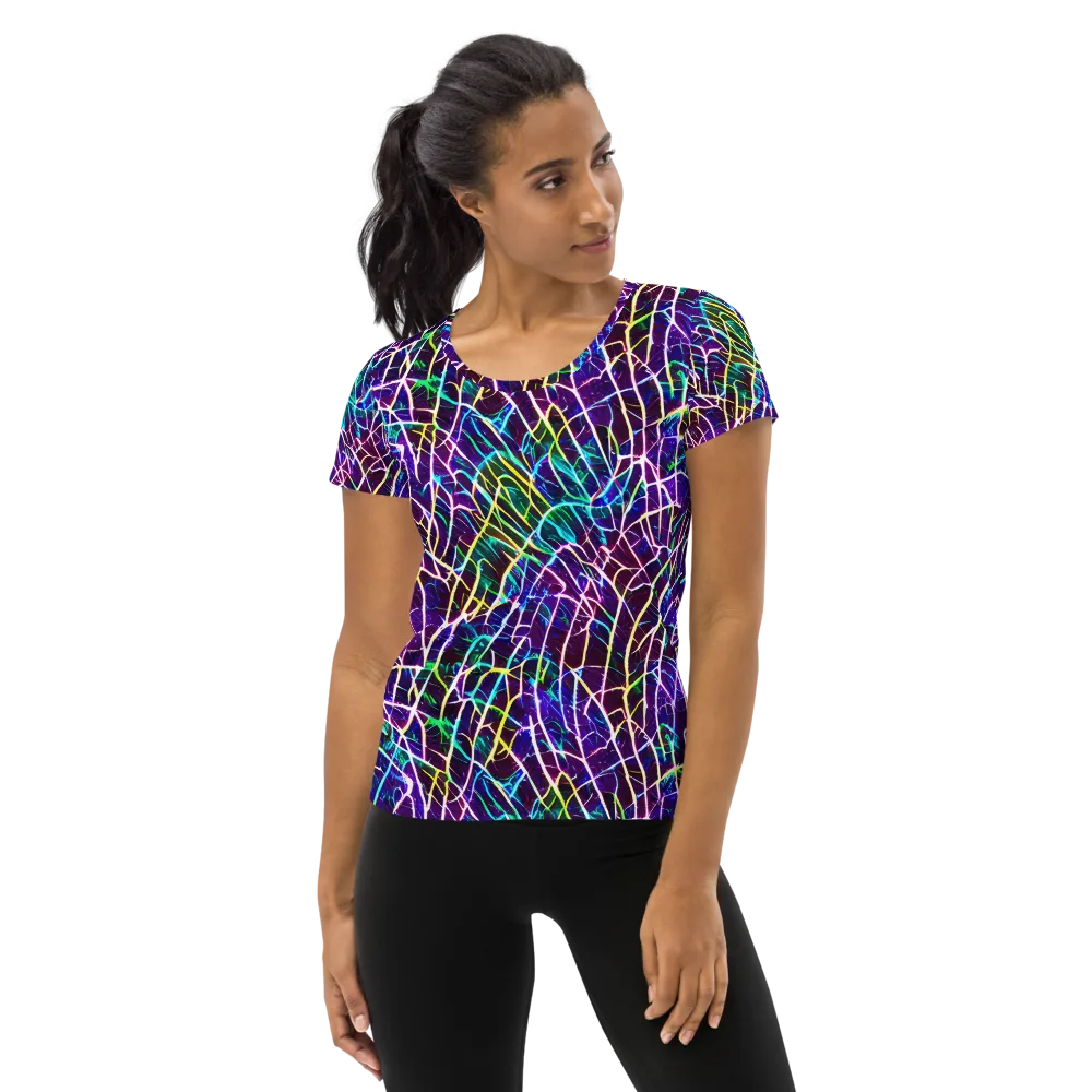 Cosmic Wiring on Women's Athletic T-Shirt — Front