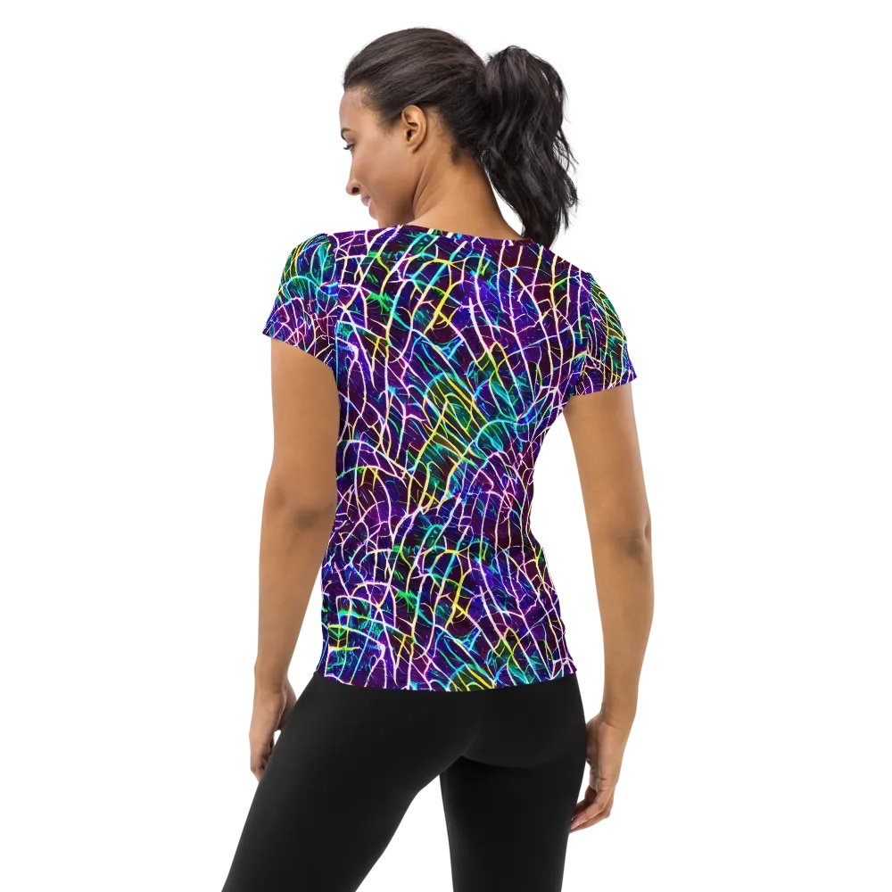 Cosmic Wiring on Women's Athletic T-Shirt — Back