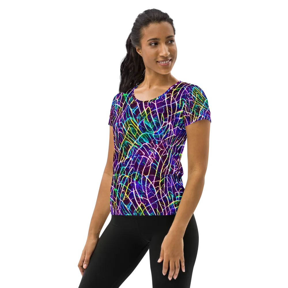 Cosmic Wiring on Women's Athletic T-Shirt — Left