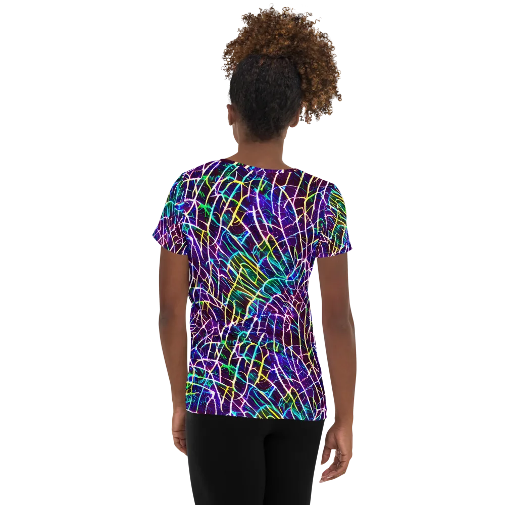 Cosmic Wiring on Women's Athletic T-Shirt — Back