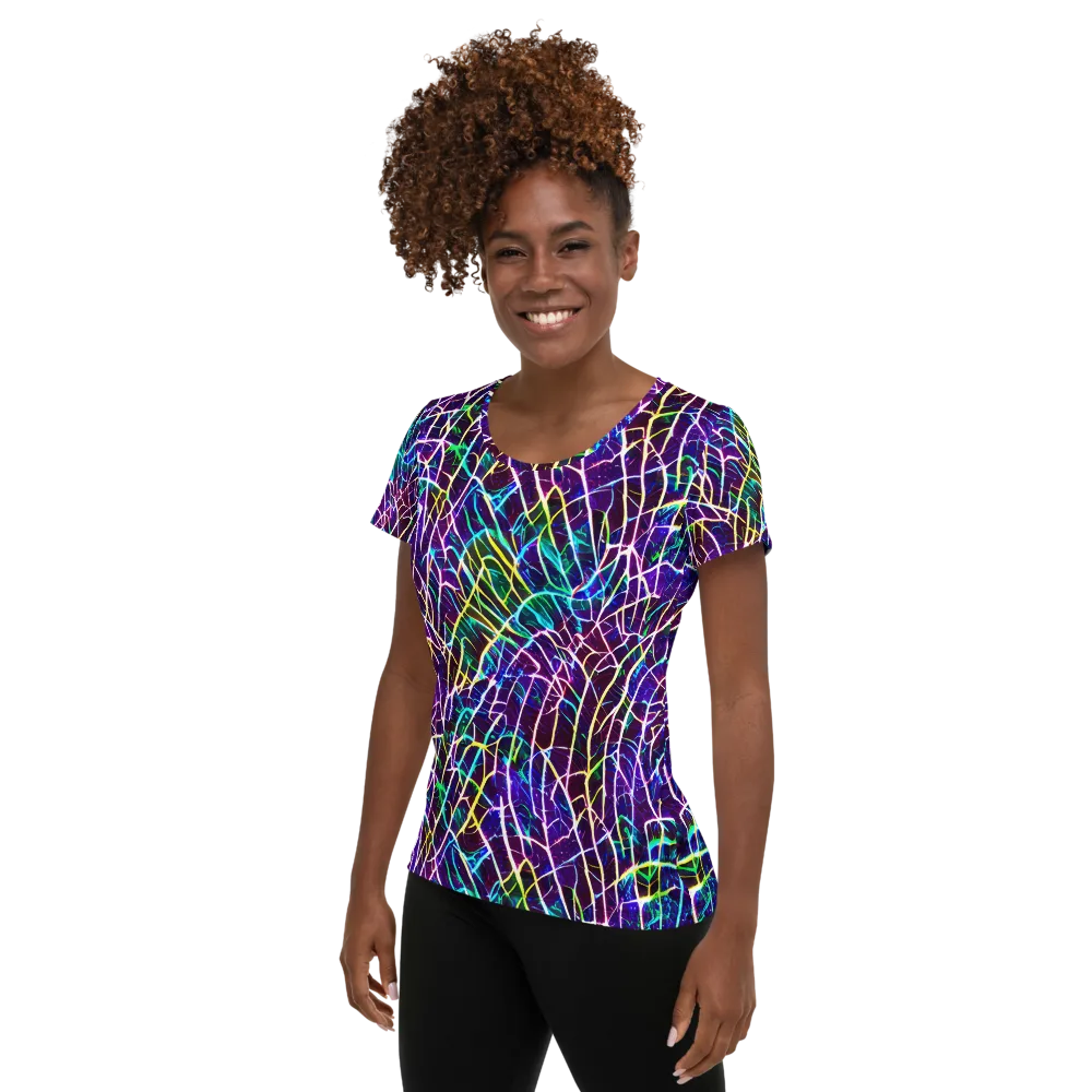 Cosmic Wiring on Women's Athletic T-Shirt — Left