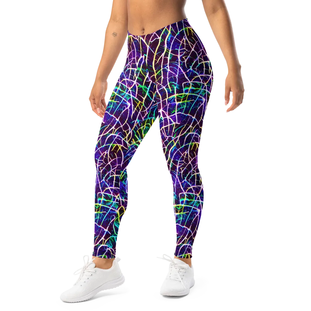 Cosmic Wiring on Leggings — Left Front
