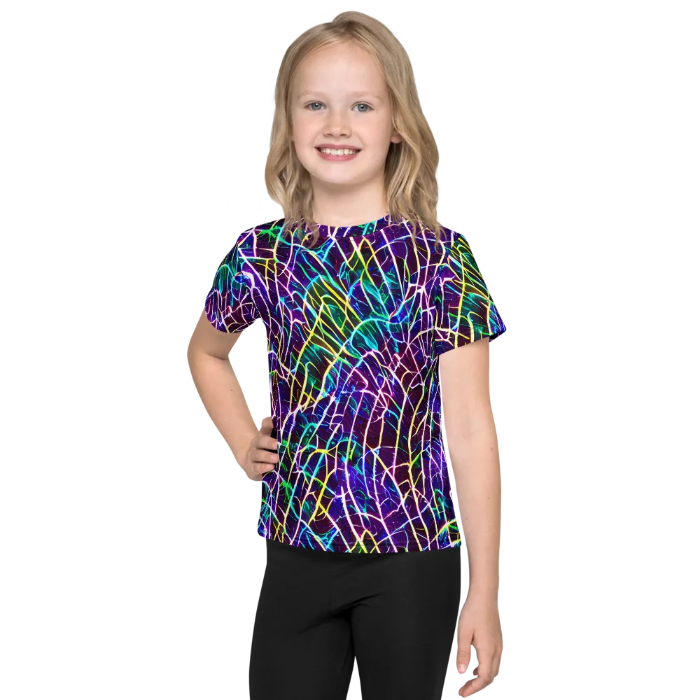 Cosmic Wiring on Kids Crew Neck T-Shirt — Front