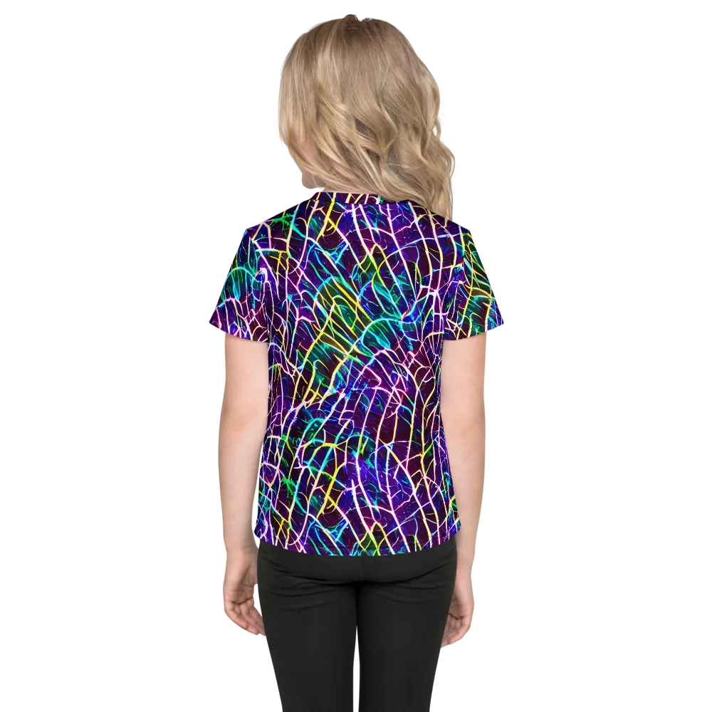 Cosmic Wiring on Kids Crew Neck T-Shirt — Back