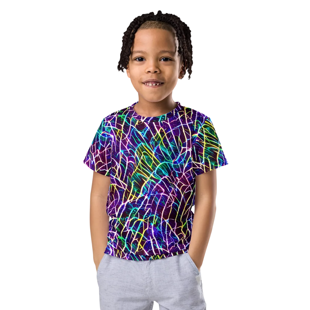Cosmic Wiring on Kids Crew Neck T-Shirt — Front