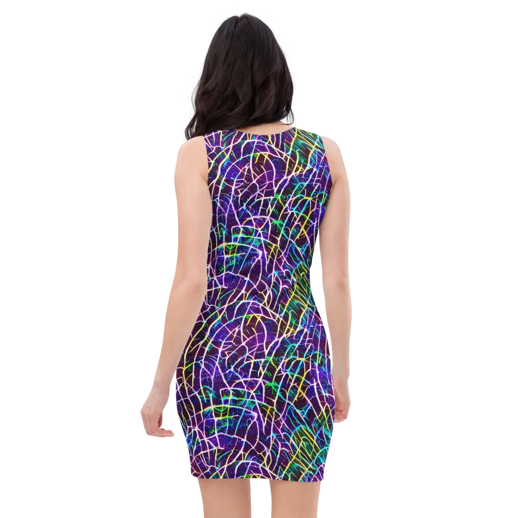 Cosmic Wiring on Bodycon Dress — Back