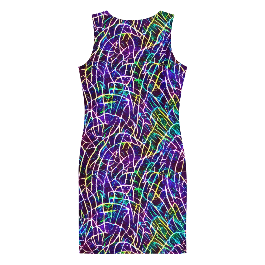 Cosmic Wiring on Bodycon Dress — Back